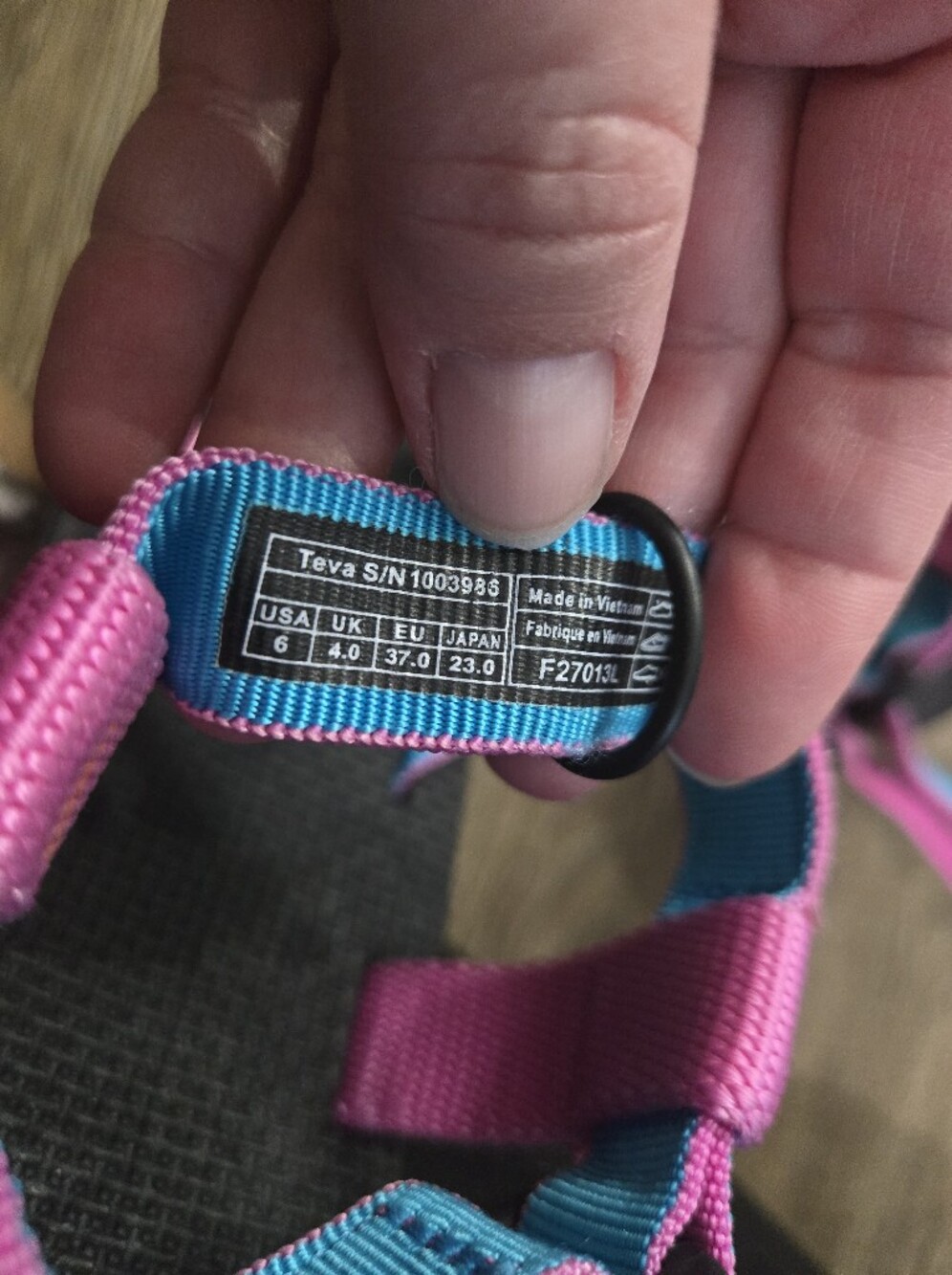 Teva Pink and Blue Strap Sandals - Picture 4 of 5